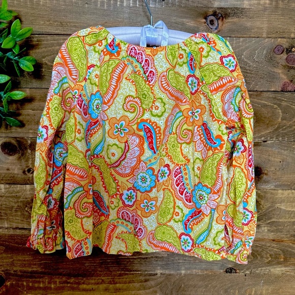 70s inspired girls boho floral paisley peasant blouse size 6 - Picture 5 of 9
